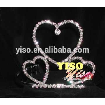 simple three sweethearts fashion crystal tiara